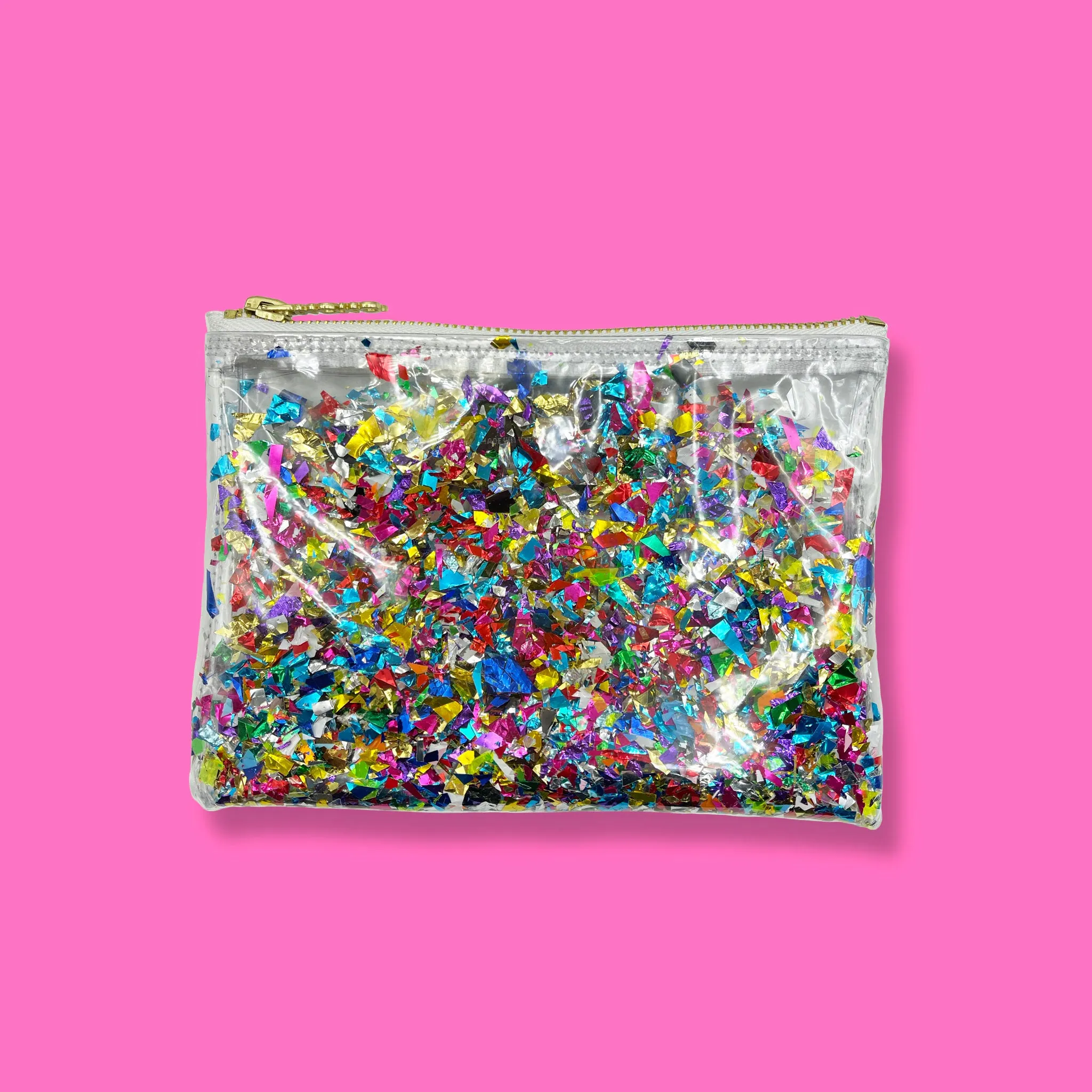 Clear Confetti Midi Clutch! 🎉✨