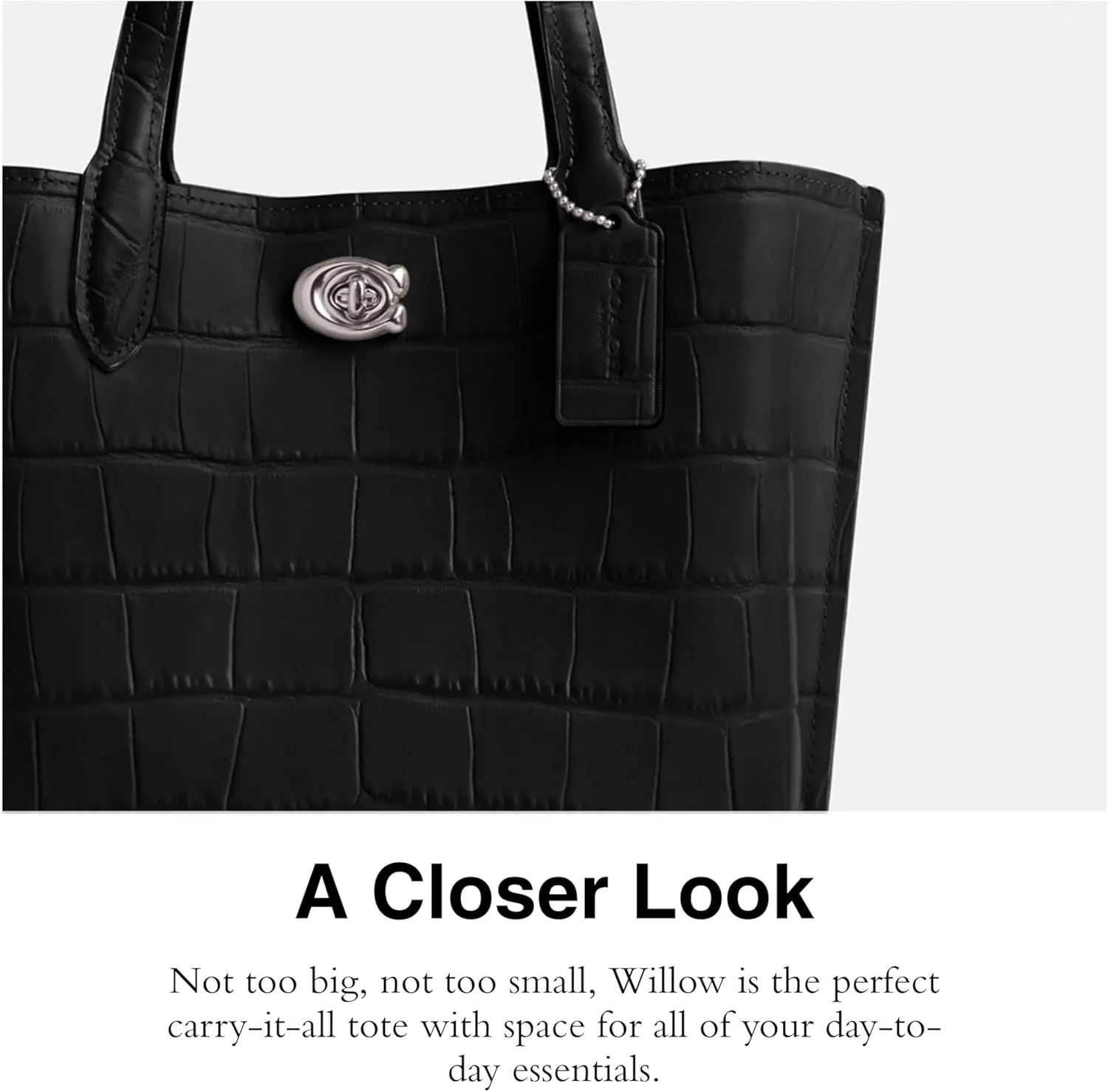 Coach Women's Embossed Croc Willow Tote 24