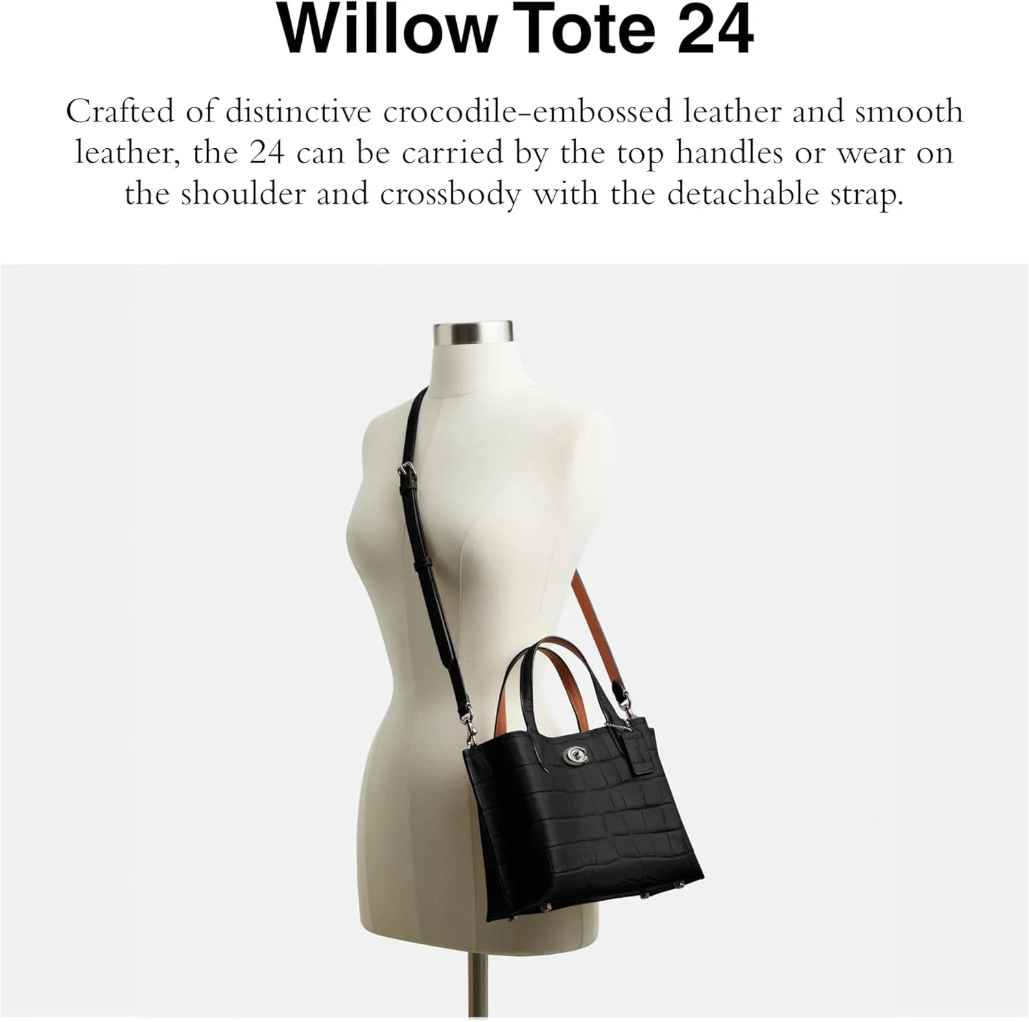Coach Women's Embossed Croc Willow Tote 24