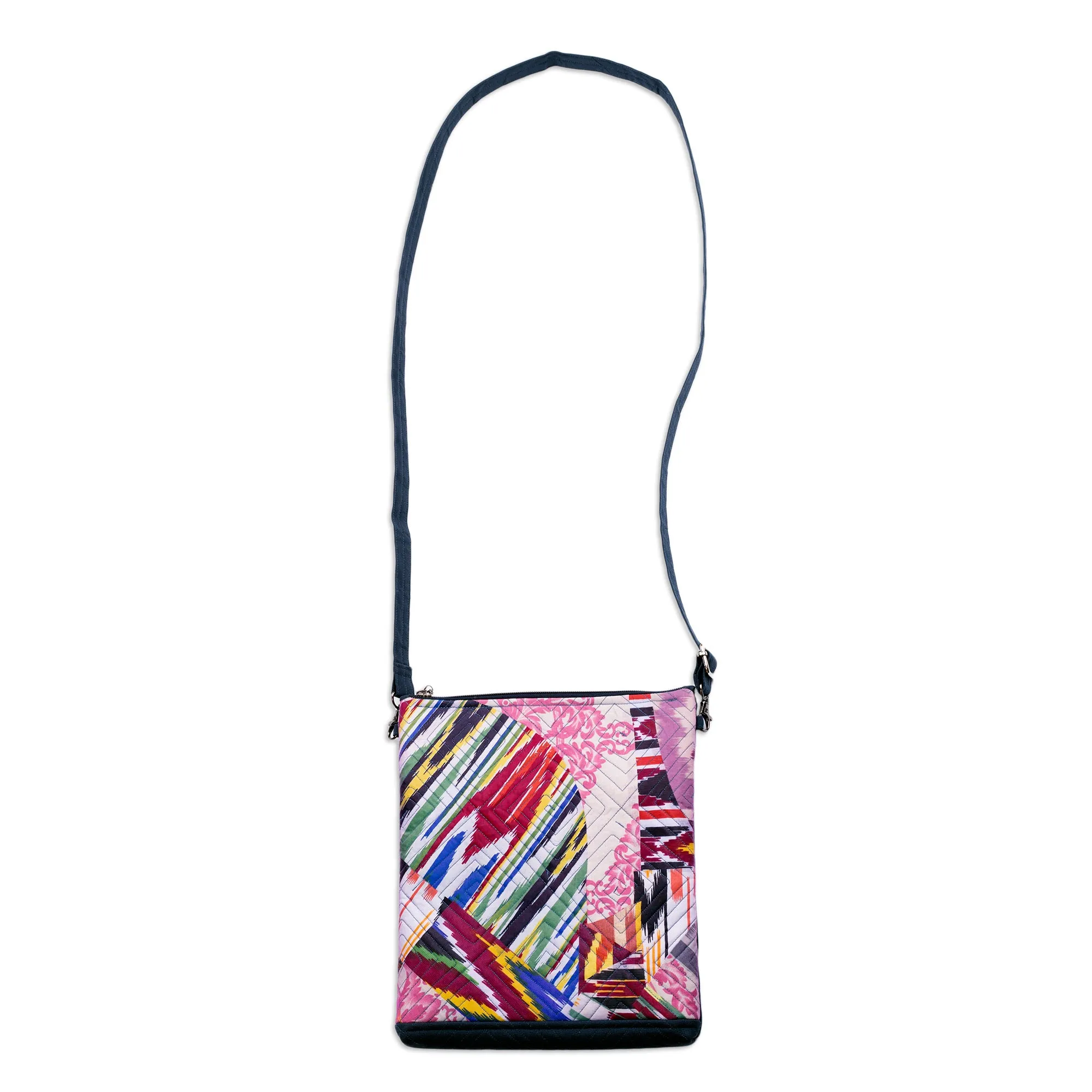 Colorful Ikat Sling Bag with Patchwork & Removable Strap - Colorful Trip | NOVICA