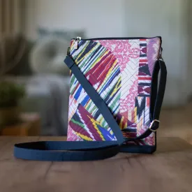 Colorful Ikat Sling Bag with Patchwork & Removable Strap - Colorful Trip | NOVICA
