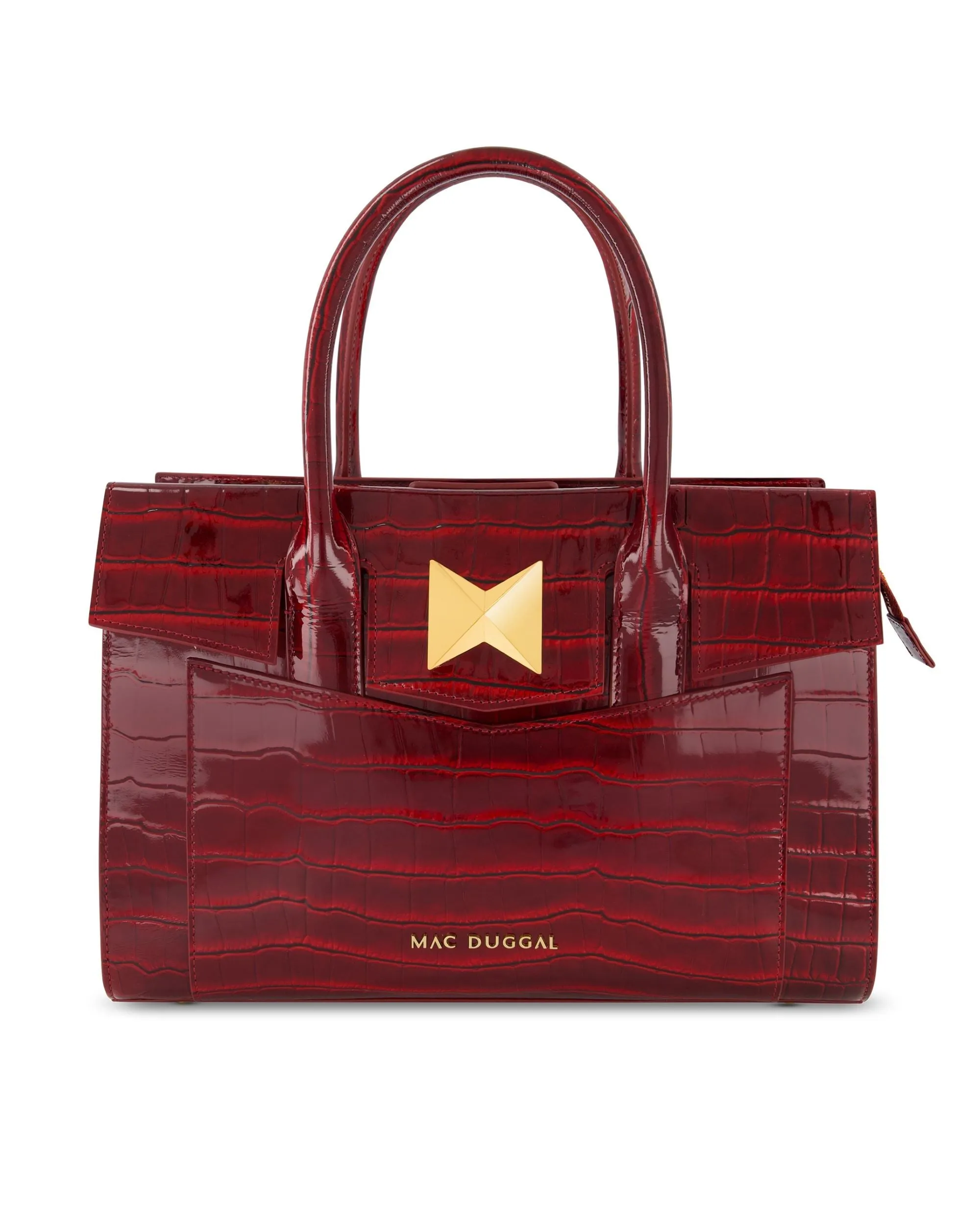 Crocodile Leather Tote Bag With Gold Hardware