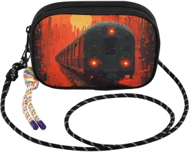 Cross Body Bag Red Train Circuit Board Shoulder Handbag with Adjustable Strap and Inner Pocket Fanny Pack Small Sling Backpack Hobo Purse for Women Men Travel Work