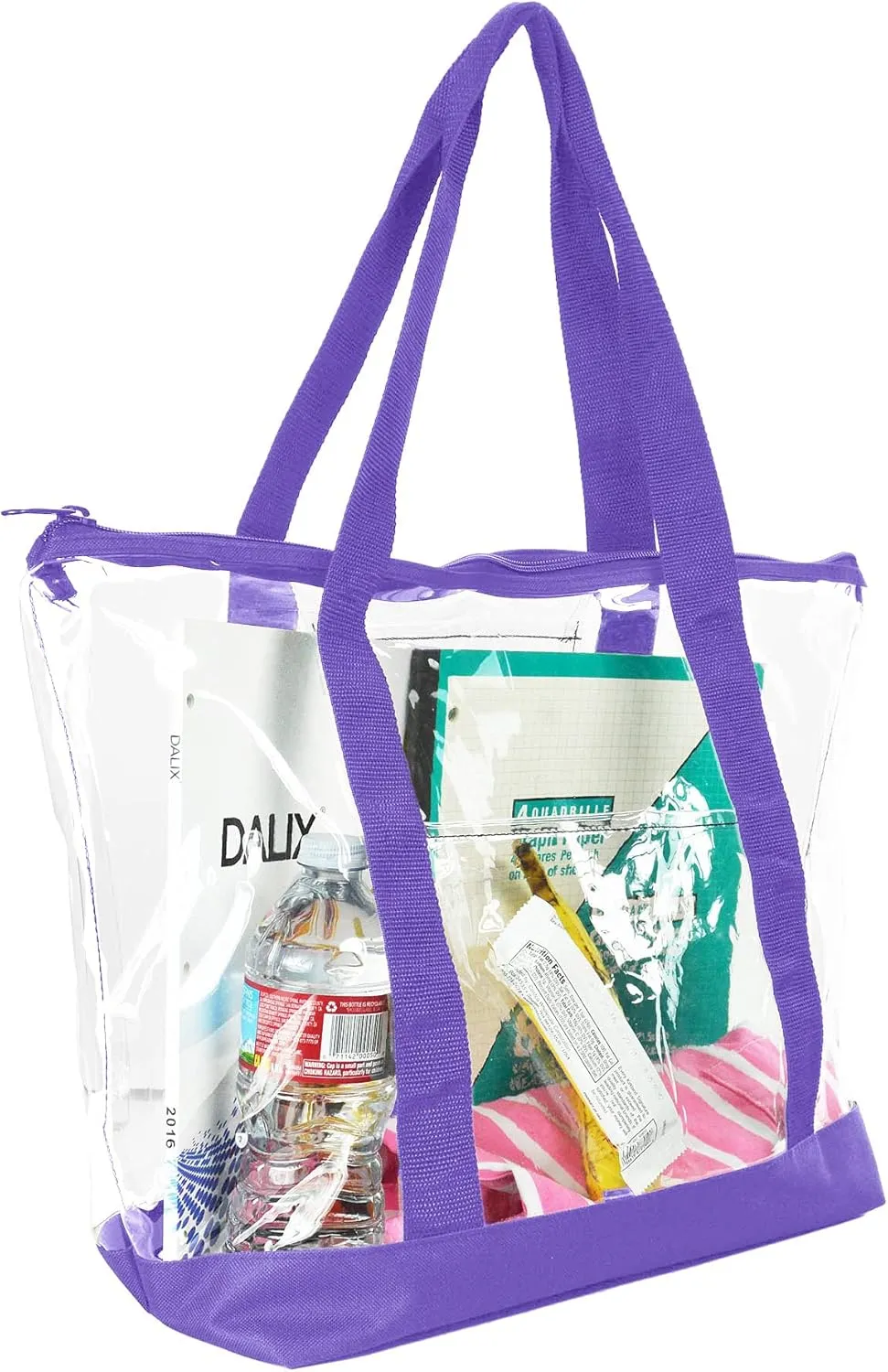 DALIX Clear Shopping Bag Security Work Tote Shoulder Bag Womens Handbag