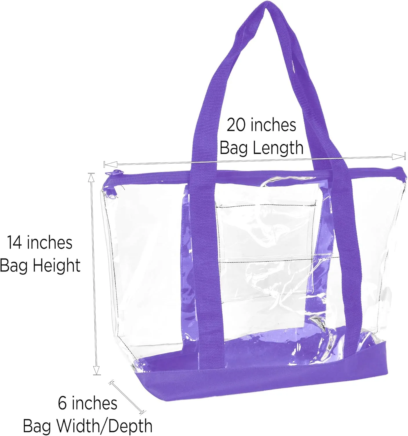 DALIX Clear Shopping Bag Security Work Tote Shoulder Bag Womens Handbag