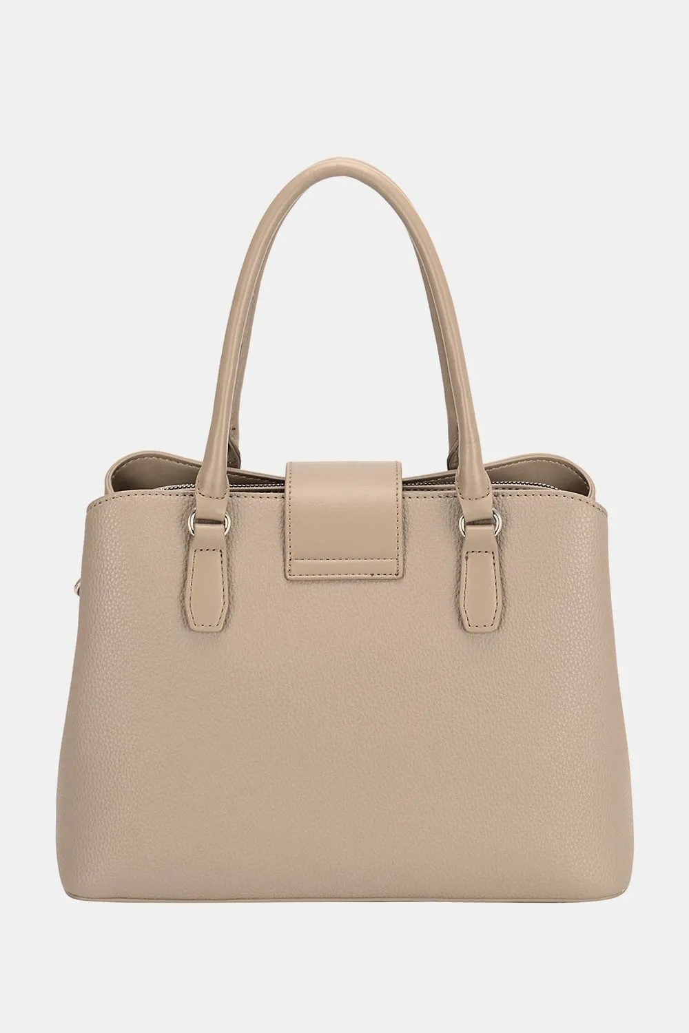 David Jones PU Leather Twist-Lock Tote Bag