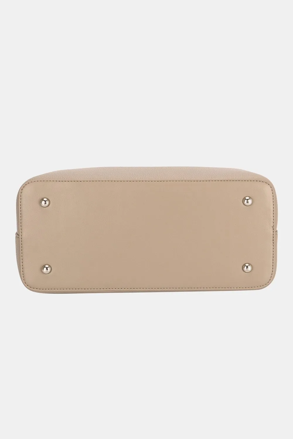 David Jones PU Leather Twist-Lock Tote Bag