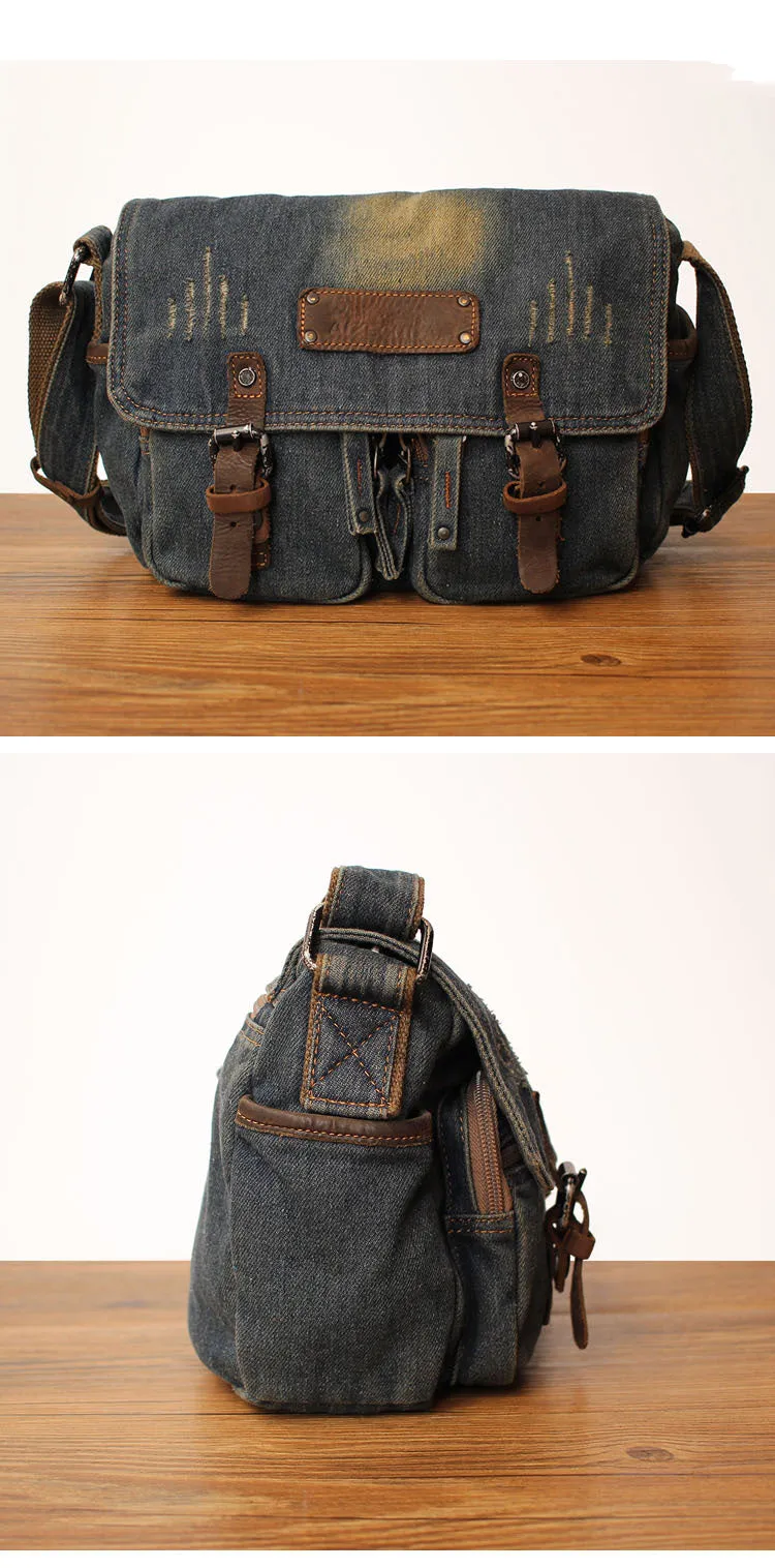 Denim Messenger Bag Jean Messenger Bag Jean Crossbody Purse Denim Crossbody Bags