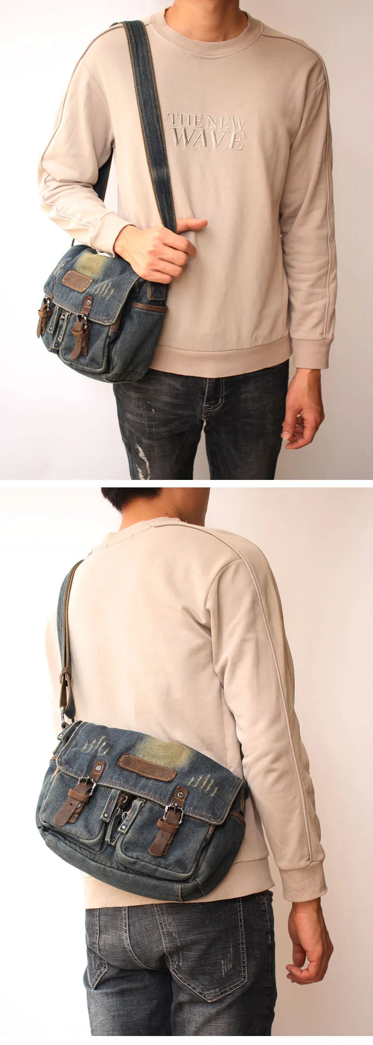 Denim Messenger Bag Jean Messenger Bag Jean Crossbody Purse Denim Crossbody Bags