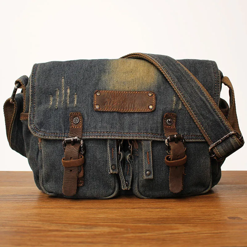 Denim Messenger Bag Jean Messenger Bag Jean Crossbody Purse Denim Crossbody Bags