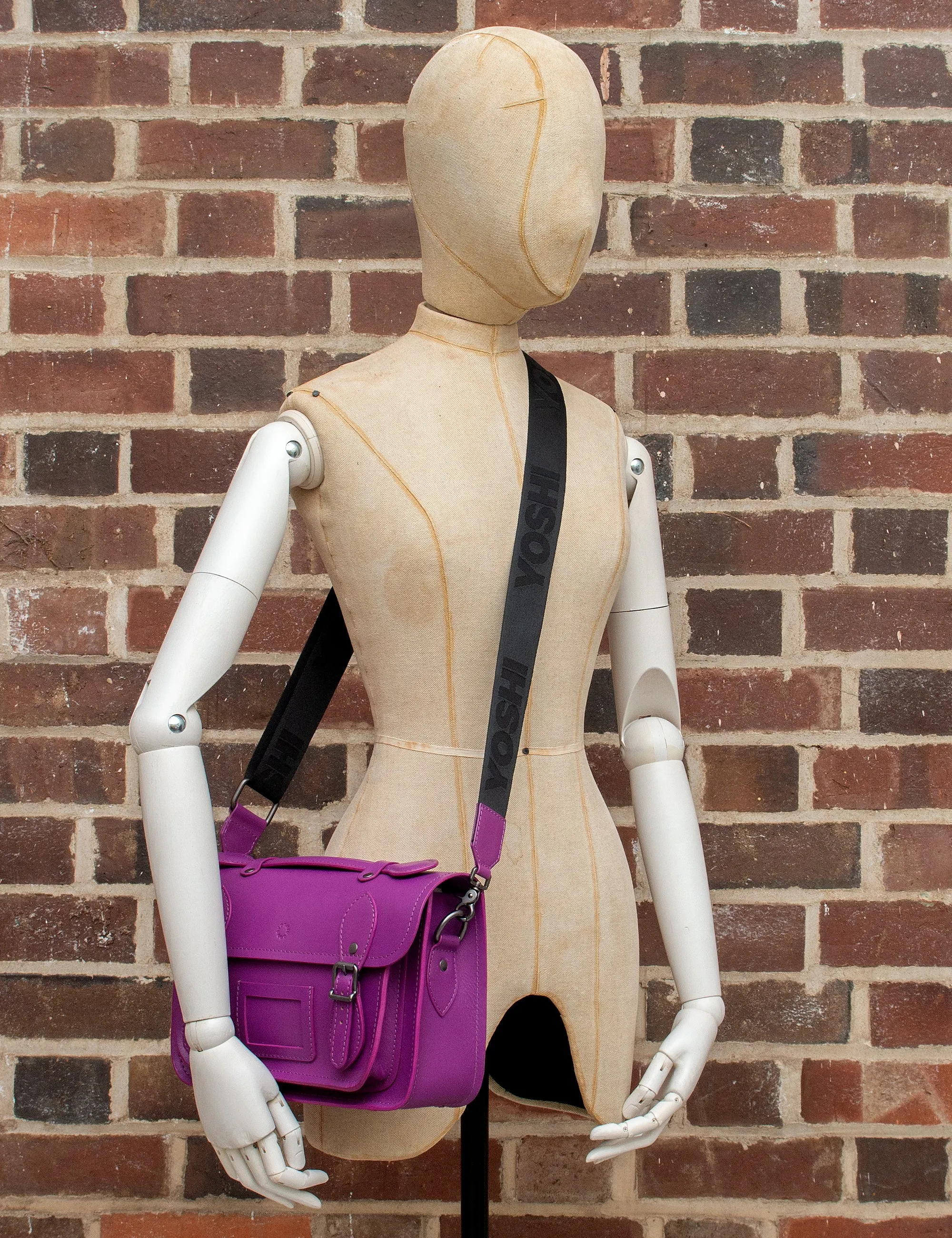 Dewhurst 10.5" Purple Leather Satchel Bag