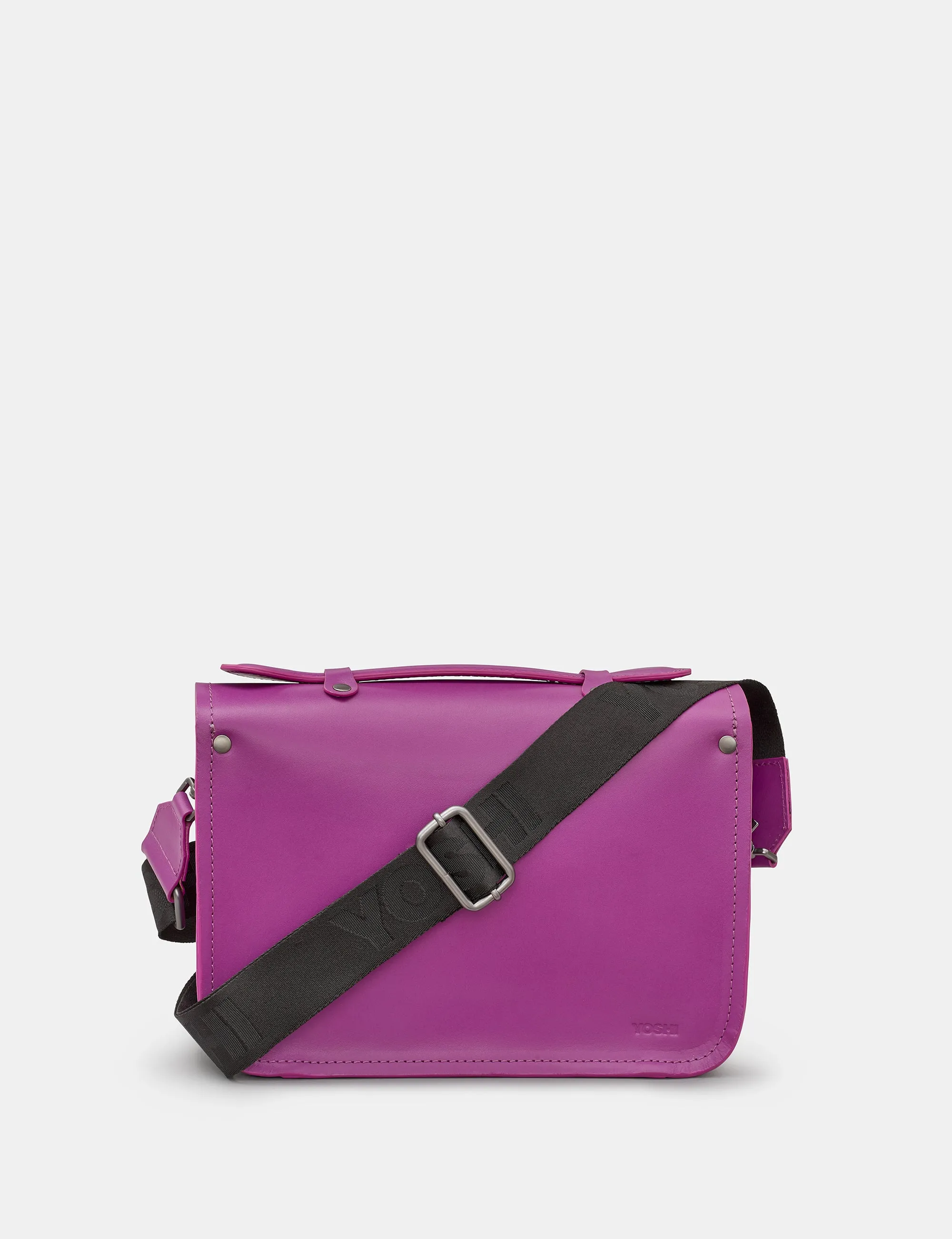 Dewhurst 10.5" Purple Leather Satchel Bag