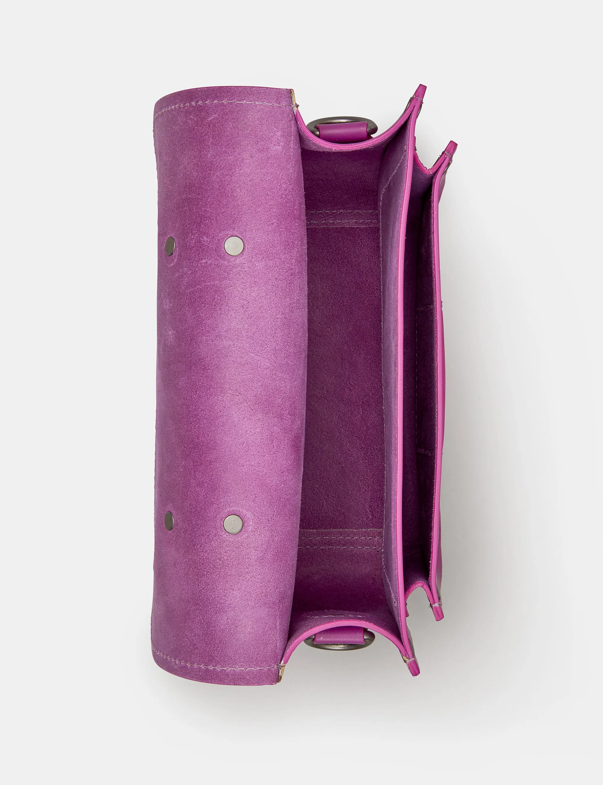 Dewhurst 10.5" Purple Leather Satchel Bag