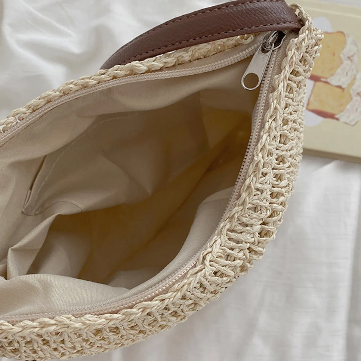 Elena Handbags Straw Woven Crossbody Bag