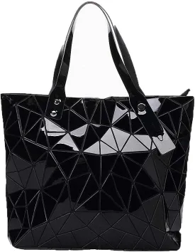 Geometric Lattice Top-handle Handbag for Women Matte Tote Purse Handbags Geometry Shoulder Bag