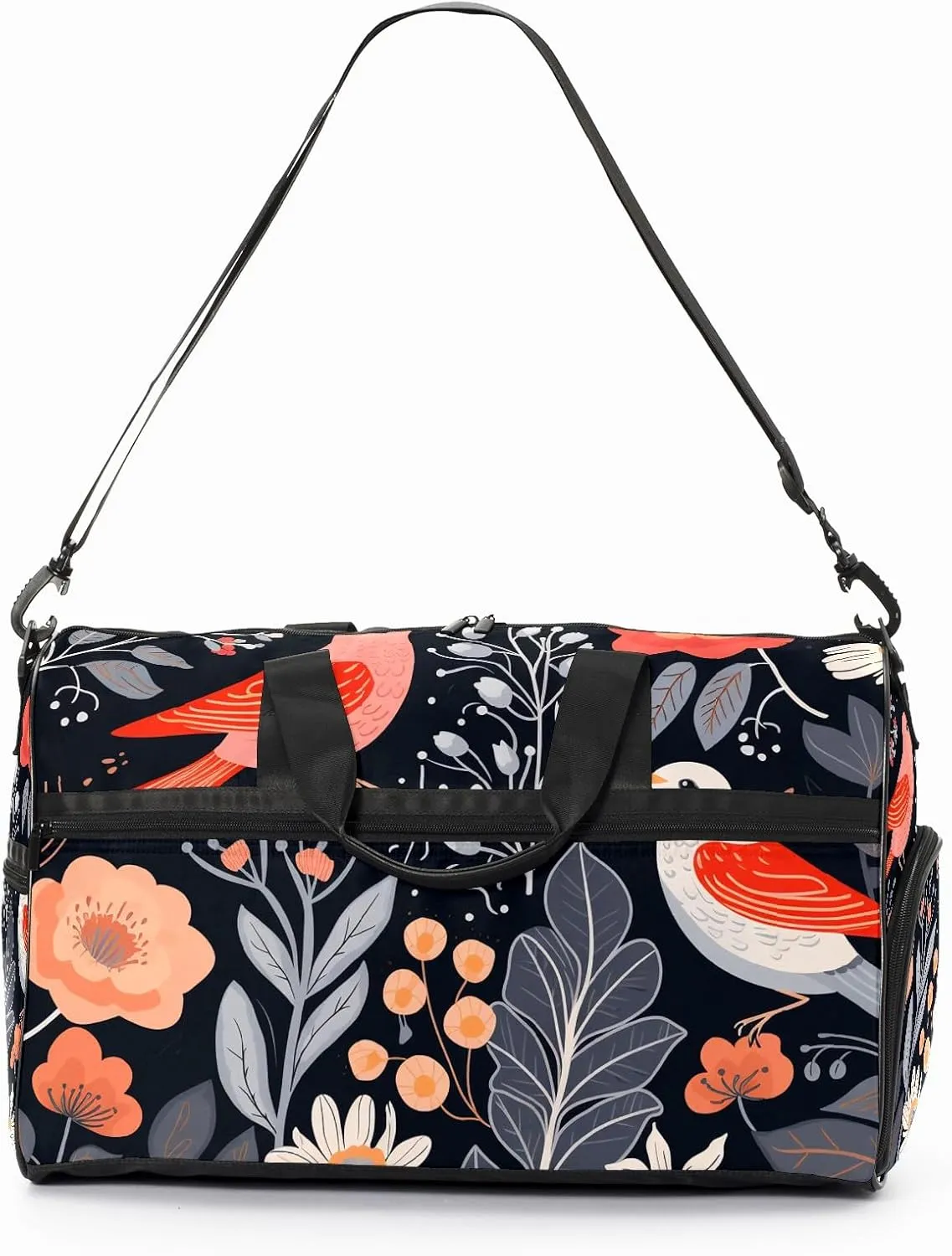 Gym Bag for Women, Carry on Weekender Overnight Bag, Travel Duffel Bags, Personal Item Travel Bag Tote Bag Workout Dance Bag, Chinese Painting Bird - 57