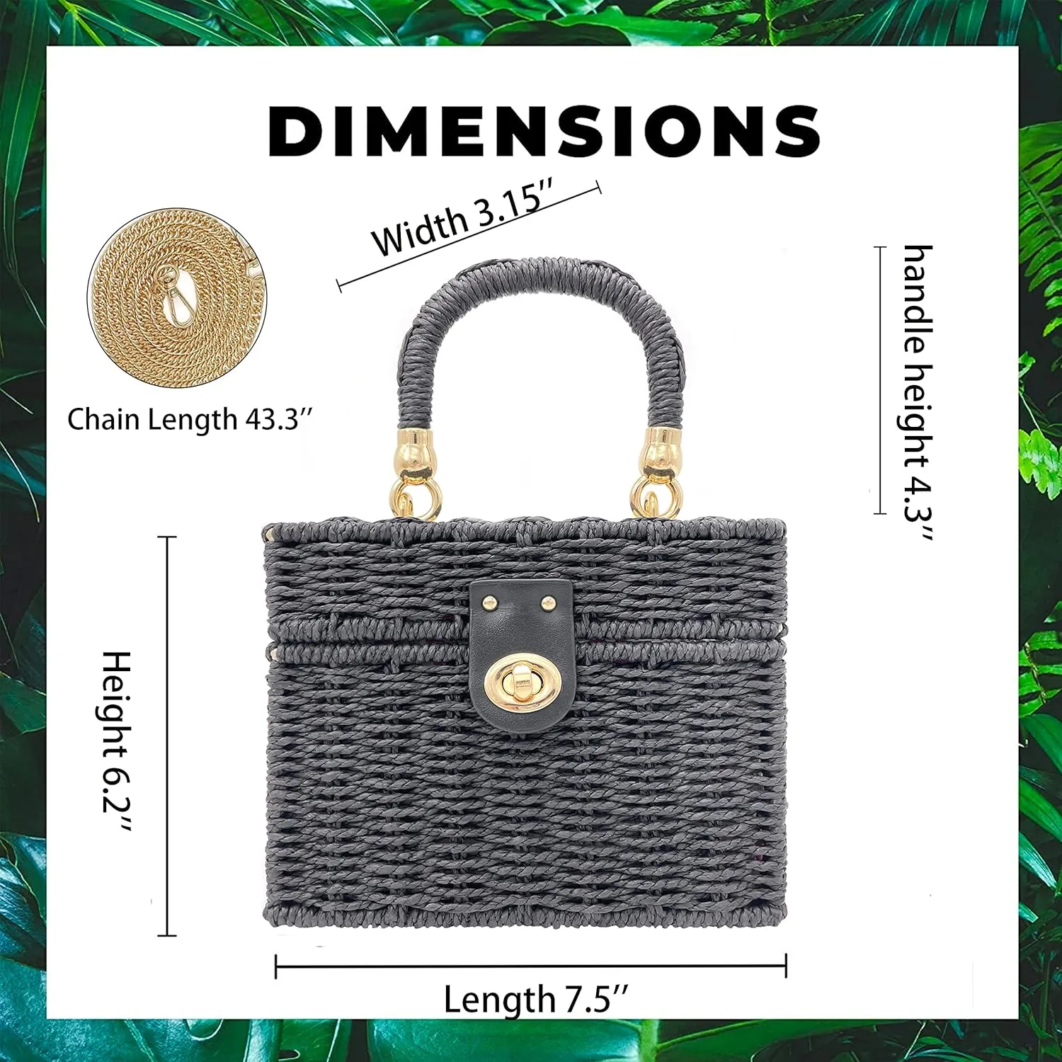 Handwoven Rattan Bag for women-Wicker Woven Square Crossbody vintage Chic Casual Beach Boho Tote Bag with tassel Ornaments