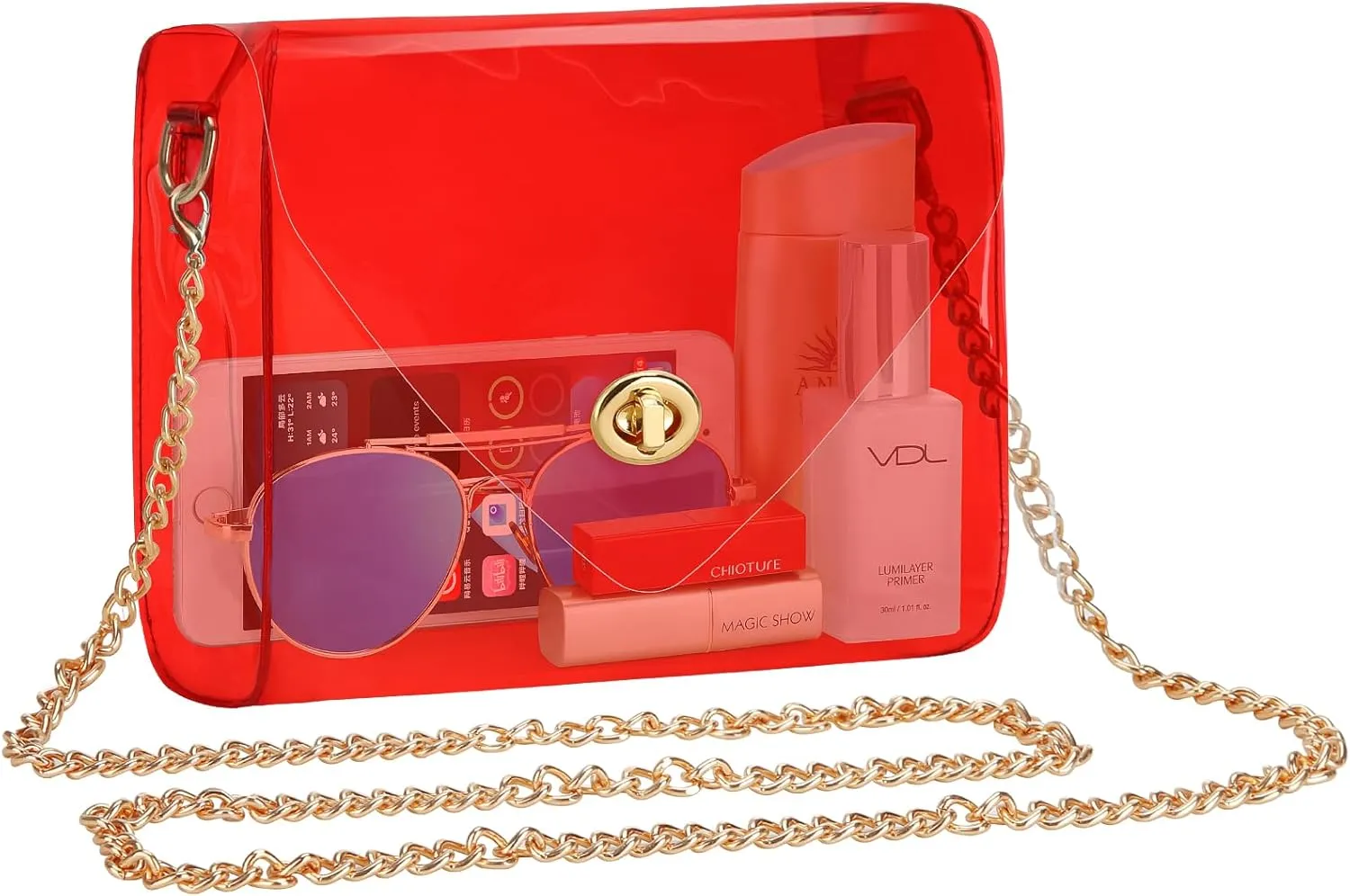 HAOGUAGUA Clear Purse for Women, Clear Bag Stadium Approved, See Through Clear Handbag for Concerts Sports Events