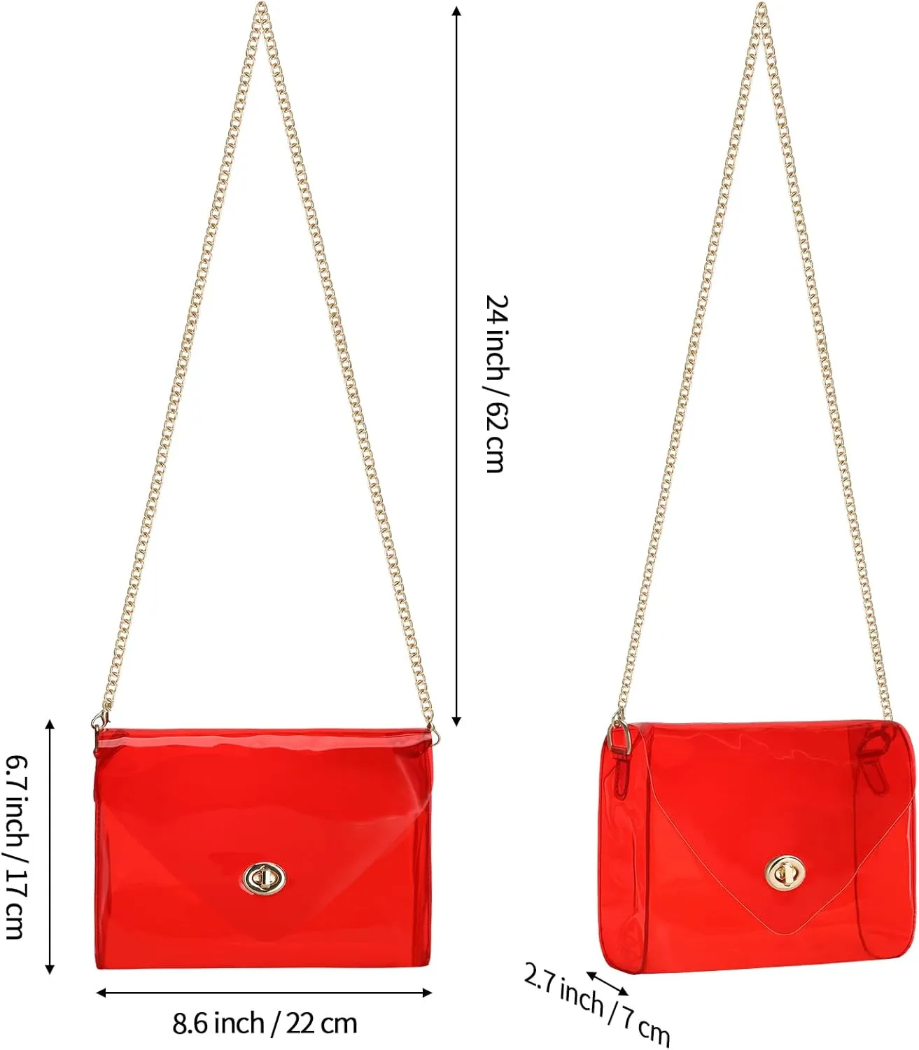 HAOGUAGUA Clear Purse for Women, Clear Bag Stadium Approved, See Through Clear Handbag for Concerts Sports Events