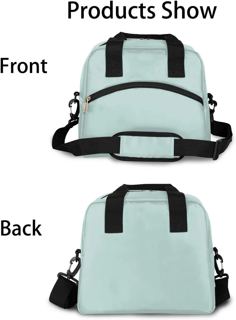 Haze Blue Insulated Lunch Bag for Women Men Reusable Waterproof Lunch Box Cooler Tote Bag One shoulder portable meal bag Portable Adult Lunchbox for Work Picnic Hiking Beach