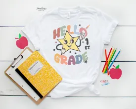 Hello First Grade Retro Star Shirt