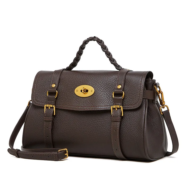 Isadora | Classic Black Leather Satchel – Timeless Elegance & Versatile Luxury