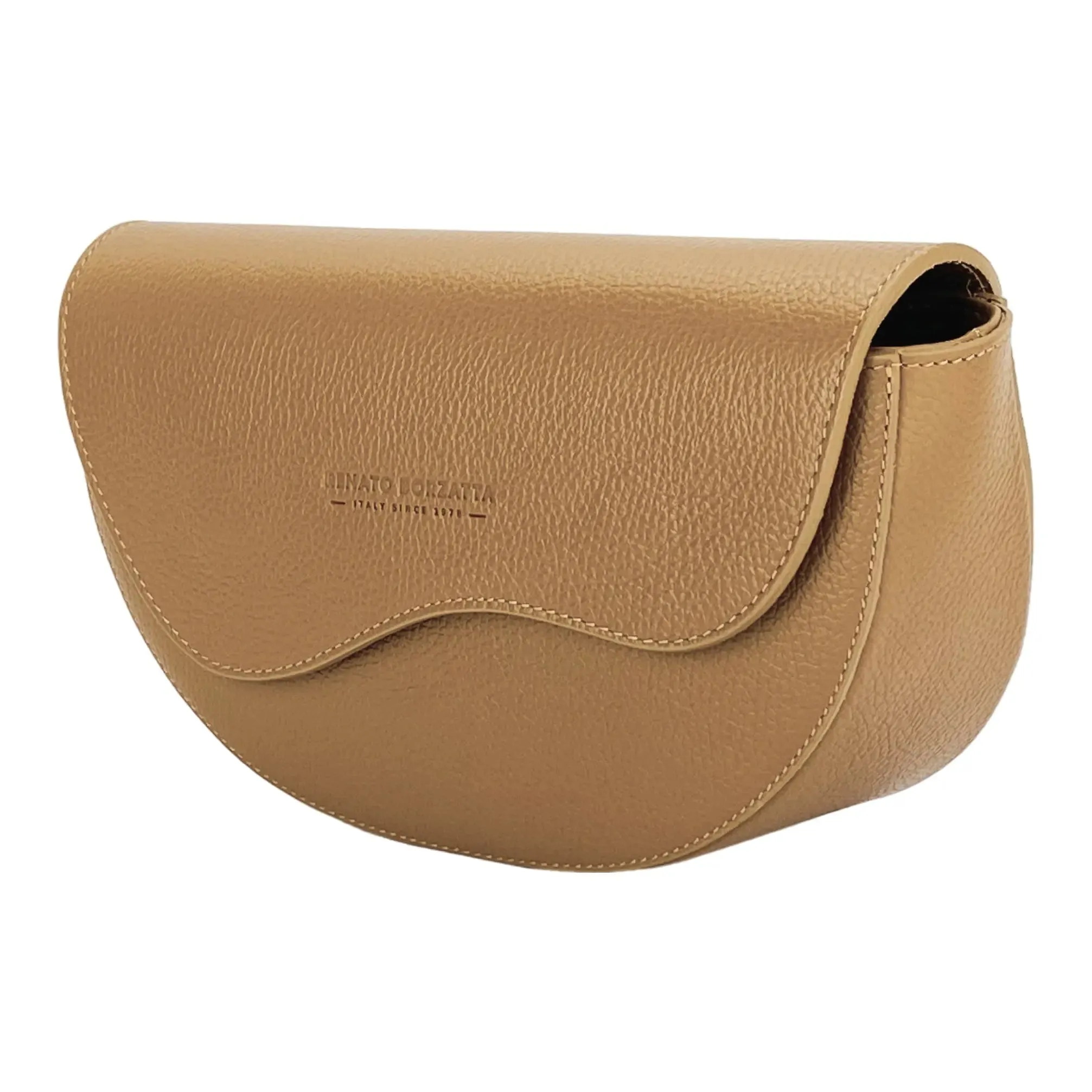 Italian Handcrafted Rounded Leather Crossbody Bag for Women - A Blend of Style and Functionality