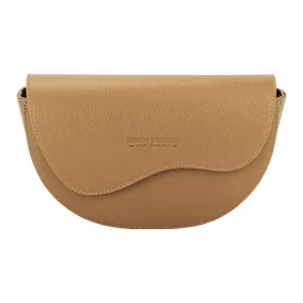 Italian Handcrafted Rounded Leather Crossbody Bag for Women - A Blend of Style and Functionality