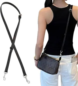 jiesinlov Microfiber Leather Purse Shoulder Straps Crossbody Adjustable Replacement for Swinger Nolita Barrel Penn Handbag or Bucket Bag(BLACK-SLIVER)