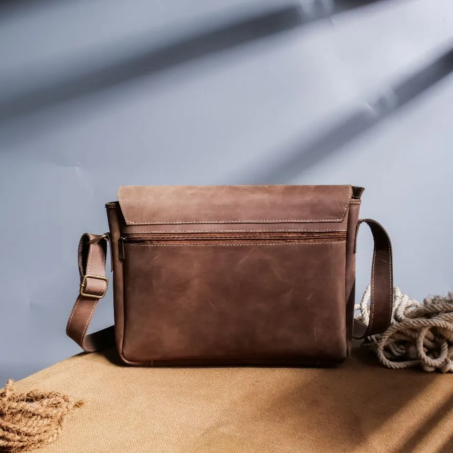 Jild Classic Satchel Vintage Leather Messenger Bag (Vintage Brown)