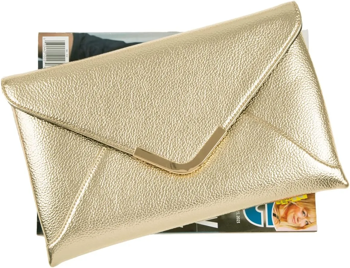 JNB Faux Leather Envelope Clutch Purse