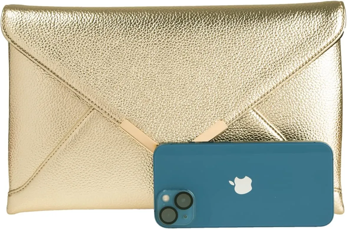JNB Faux Leather Envelope Clutch Purse
