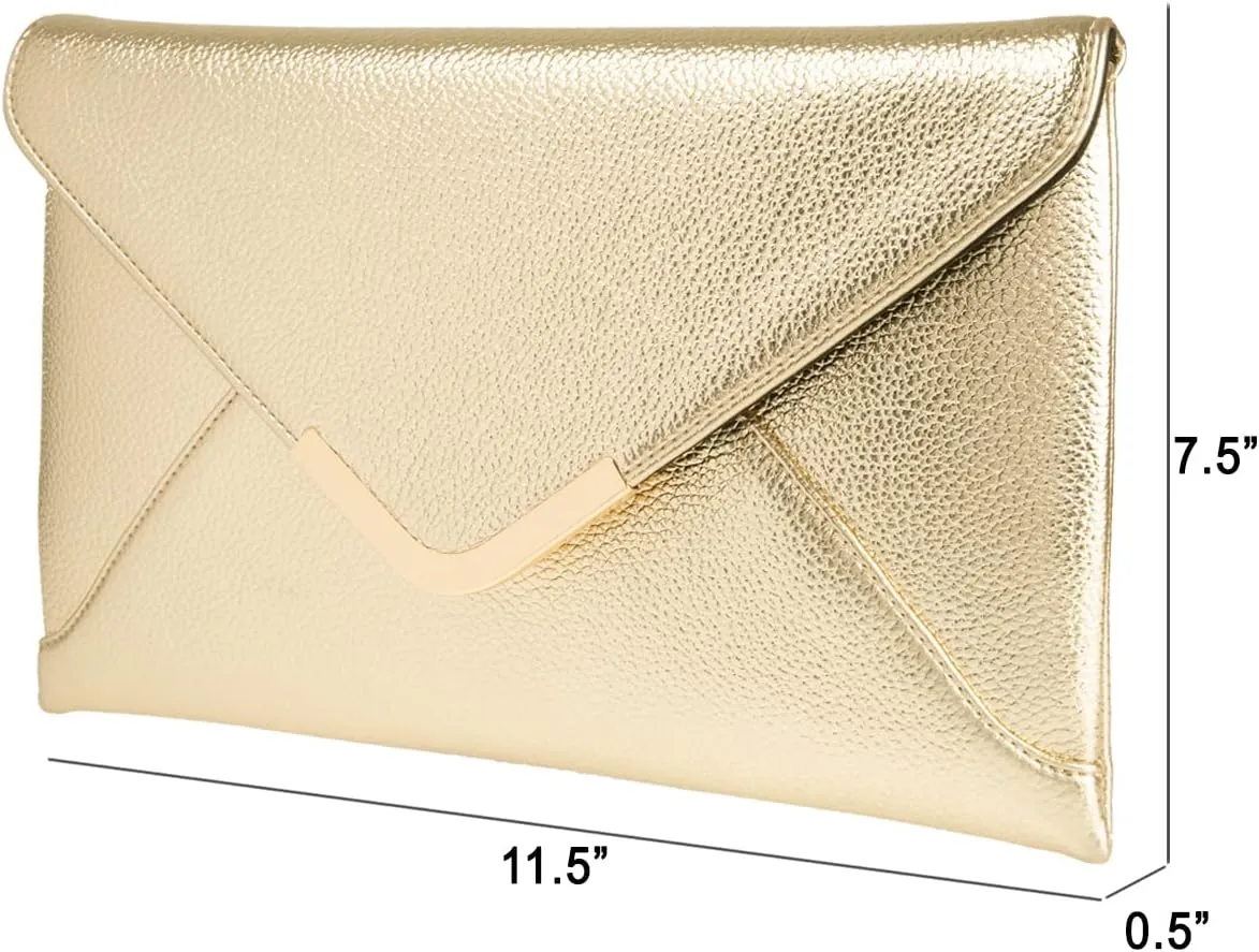 JNB Faux Leather Envelope Clutch Purse