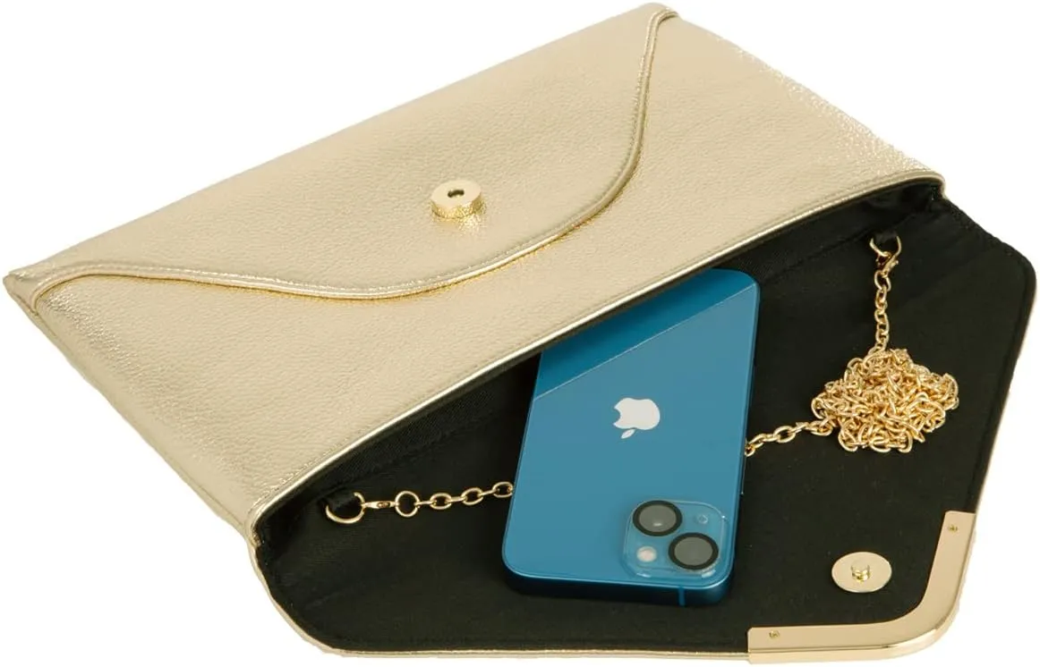 JNB Faux Leather Envelope Clutch Purse