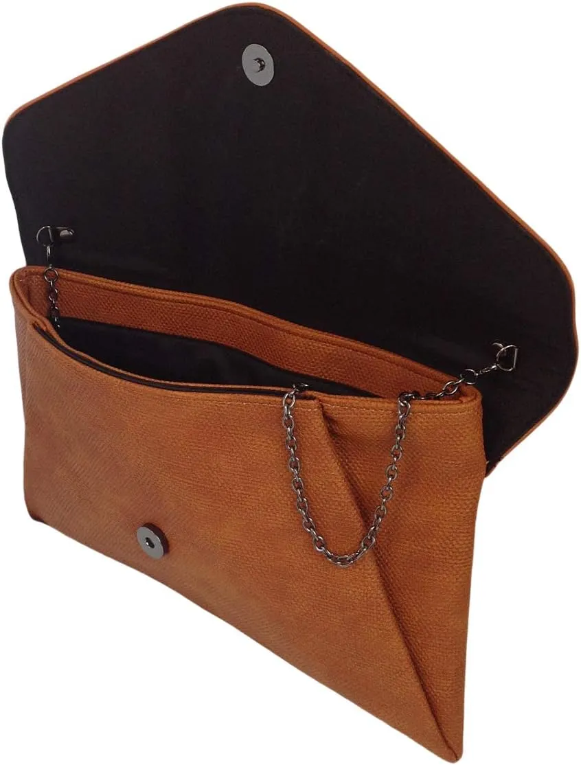 JNB Synthetic Leather Double Pocket Envelop Clutch
