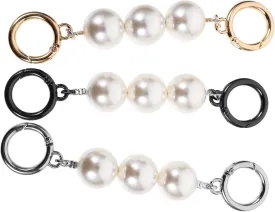 KALLORY Pearl Evening Bag Chain Strap Extender 3pcs Bag Extender Chain for Purse