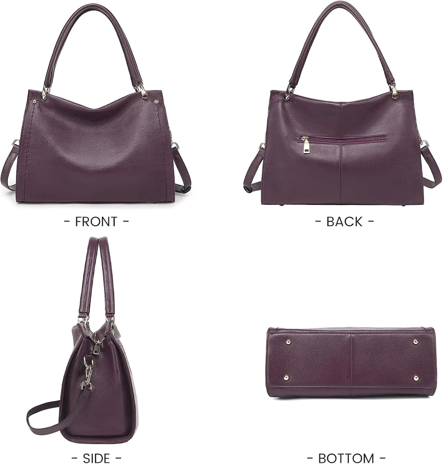 KOGTLA Women Genuine Leather Purses Handbags Tote Bag Shoulder Bag Top Handle Satchel Ladies Crossbody Hobo Bags Bucket Bag