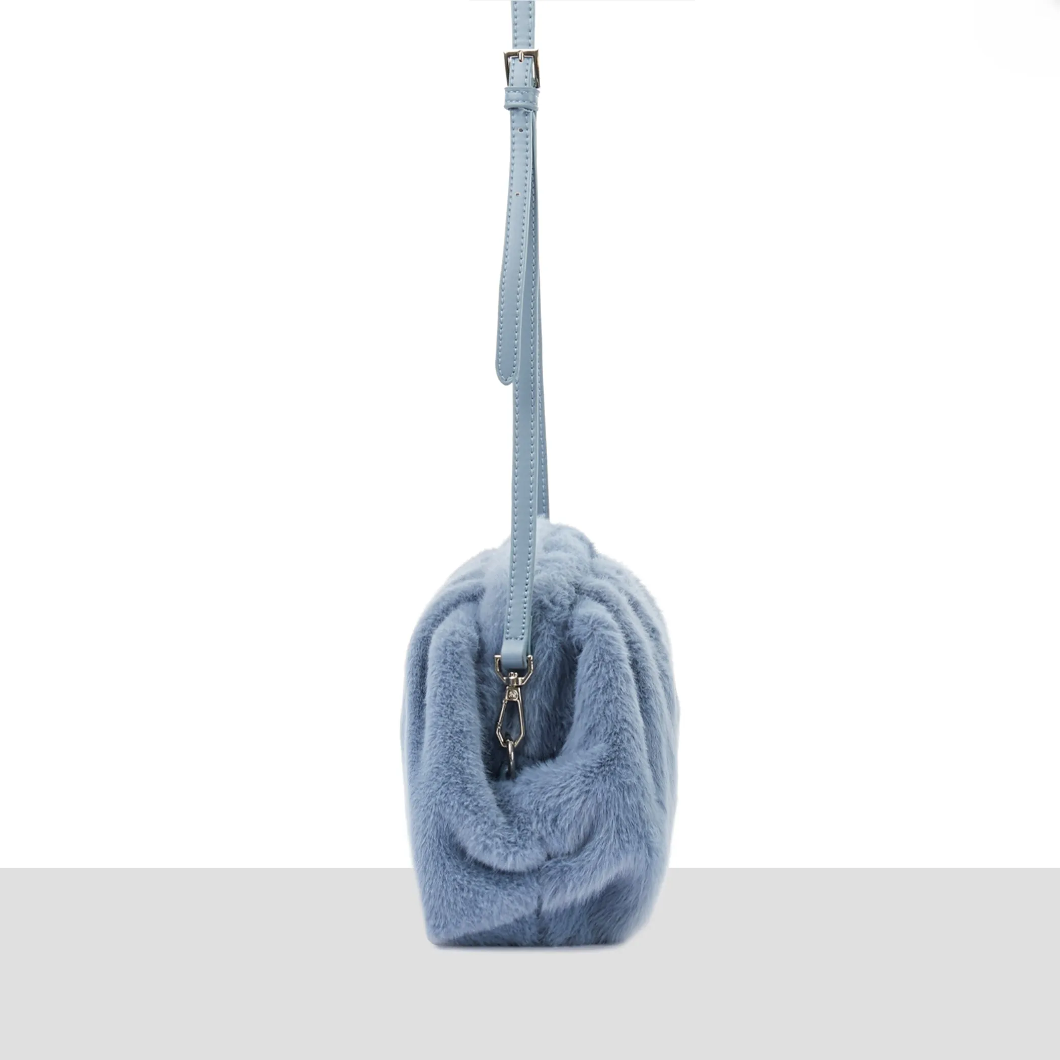 'Kyoto' Blue Faux Fur Bag