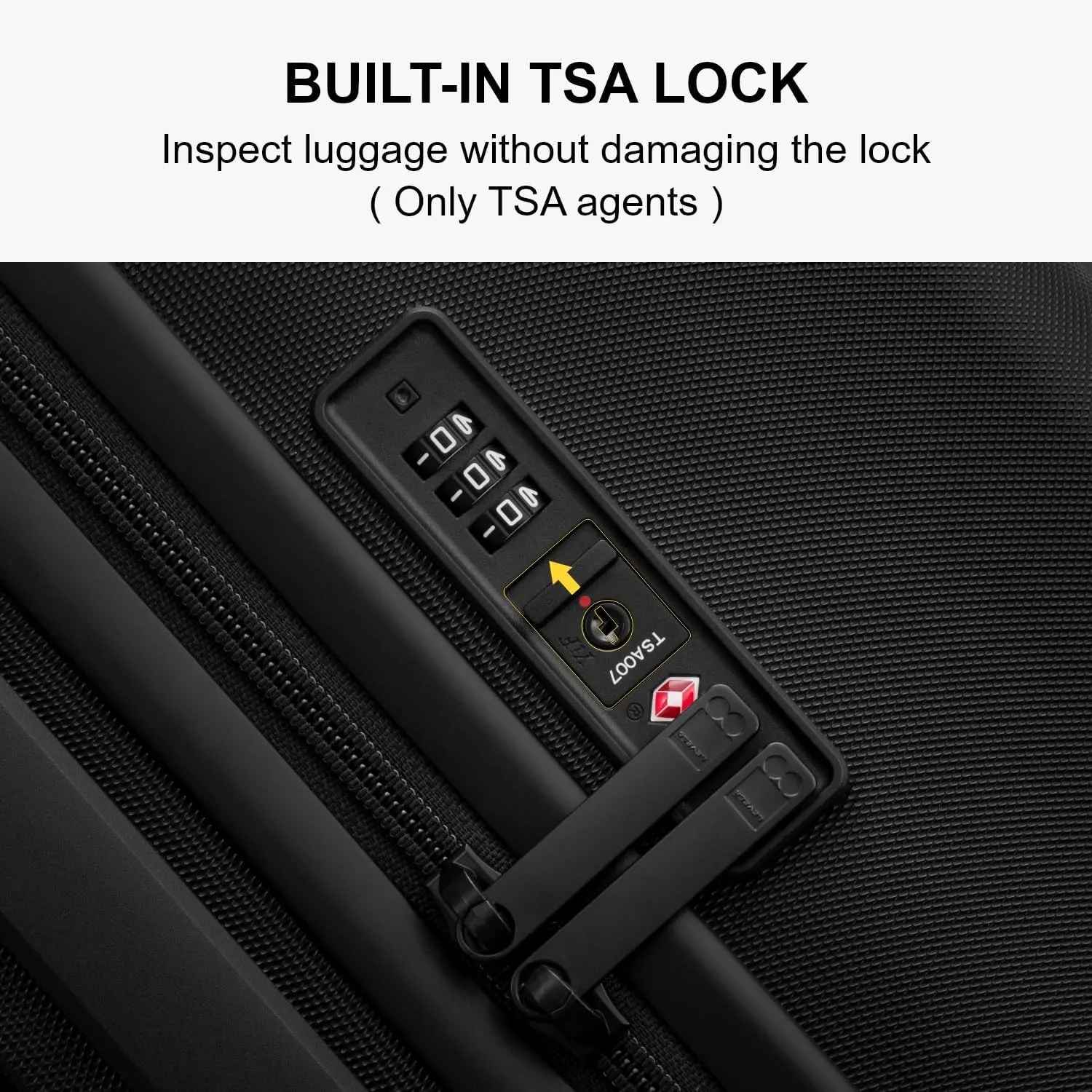 LEVEL8 Hard Shell Carry on Luggage Airline Approved, Carry-on Suitcases with Wheels, Lightweight Luminous Textured Hardside Travel Bag with Tsa Lock, 20 Inch, Black
