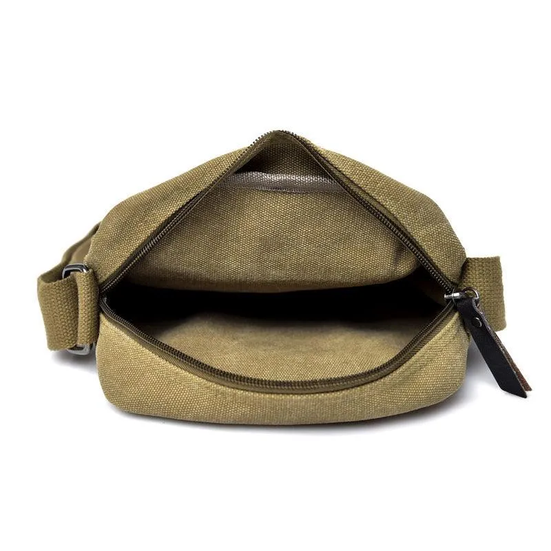 Lightweight Cotton Canvas Messenger Bag for Men