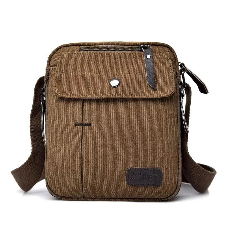 Lightweight Cotton Canvas Messenger Bag for Men