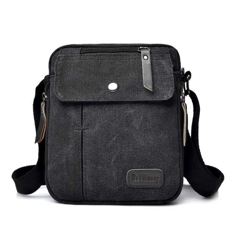 Lightweight Cotton Canvas Messenger Bag for Men