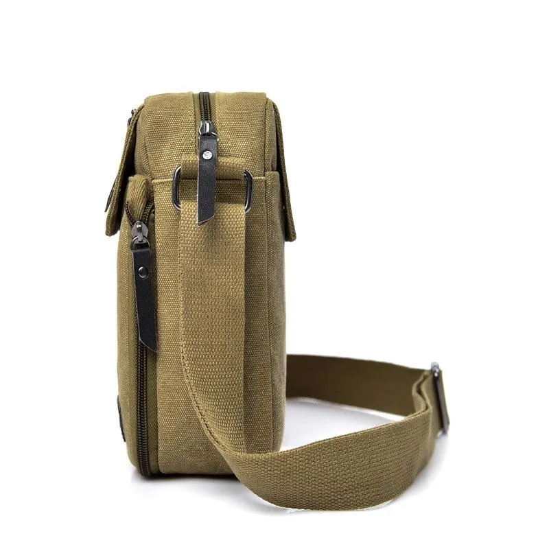 Lightweight Cotton Canvas Messenger Bag for Men