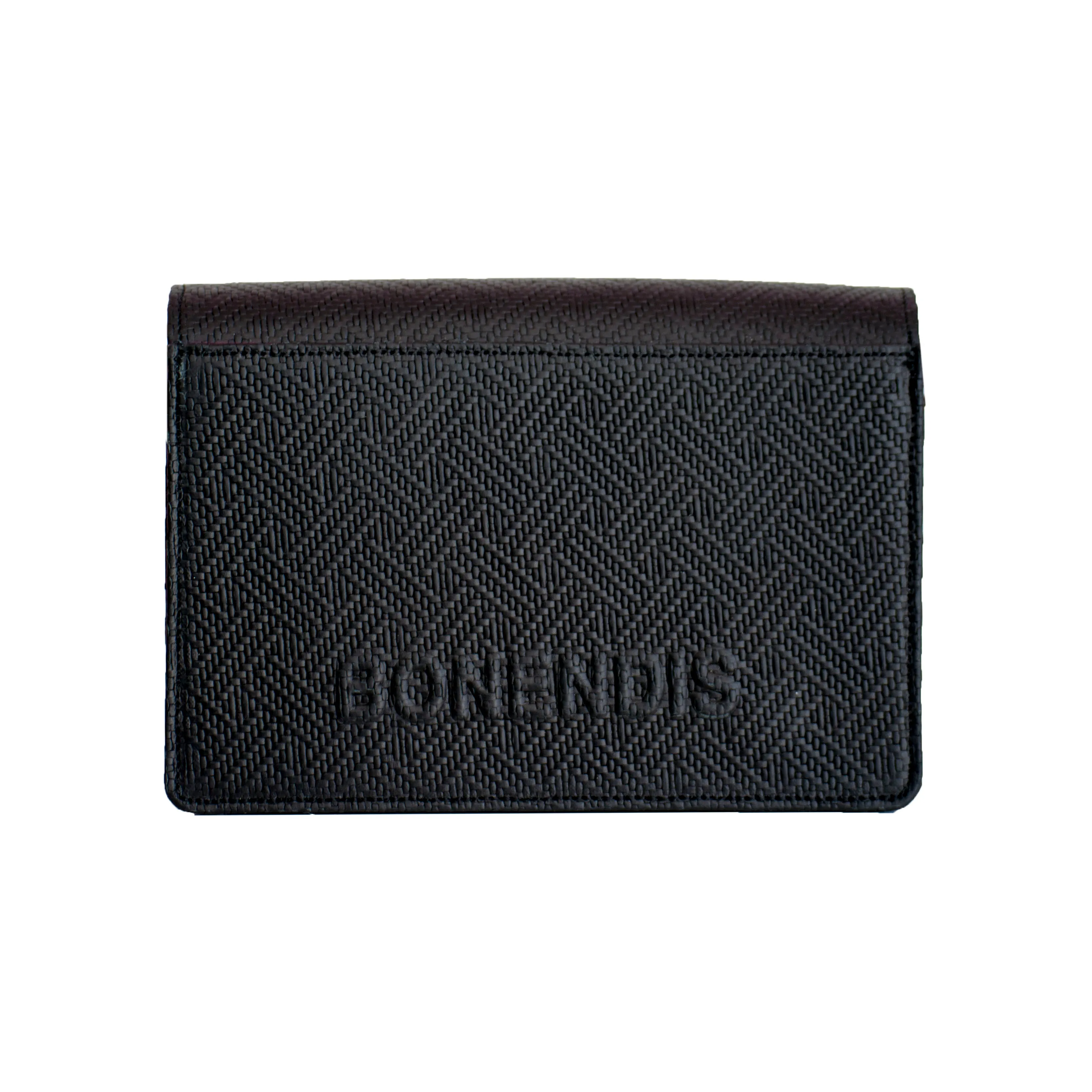 Lizy Leather Shoulder Bag - Black Textured Leather