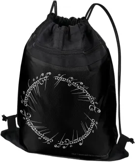LOGOVISION Lord of The Rings Mordor Script Drawstring Backpack Sports Bag Sackpack 17" x 13", Perfect for Gym, Yoga or Practice