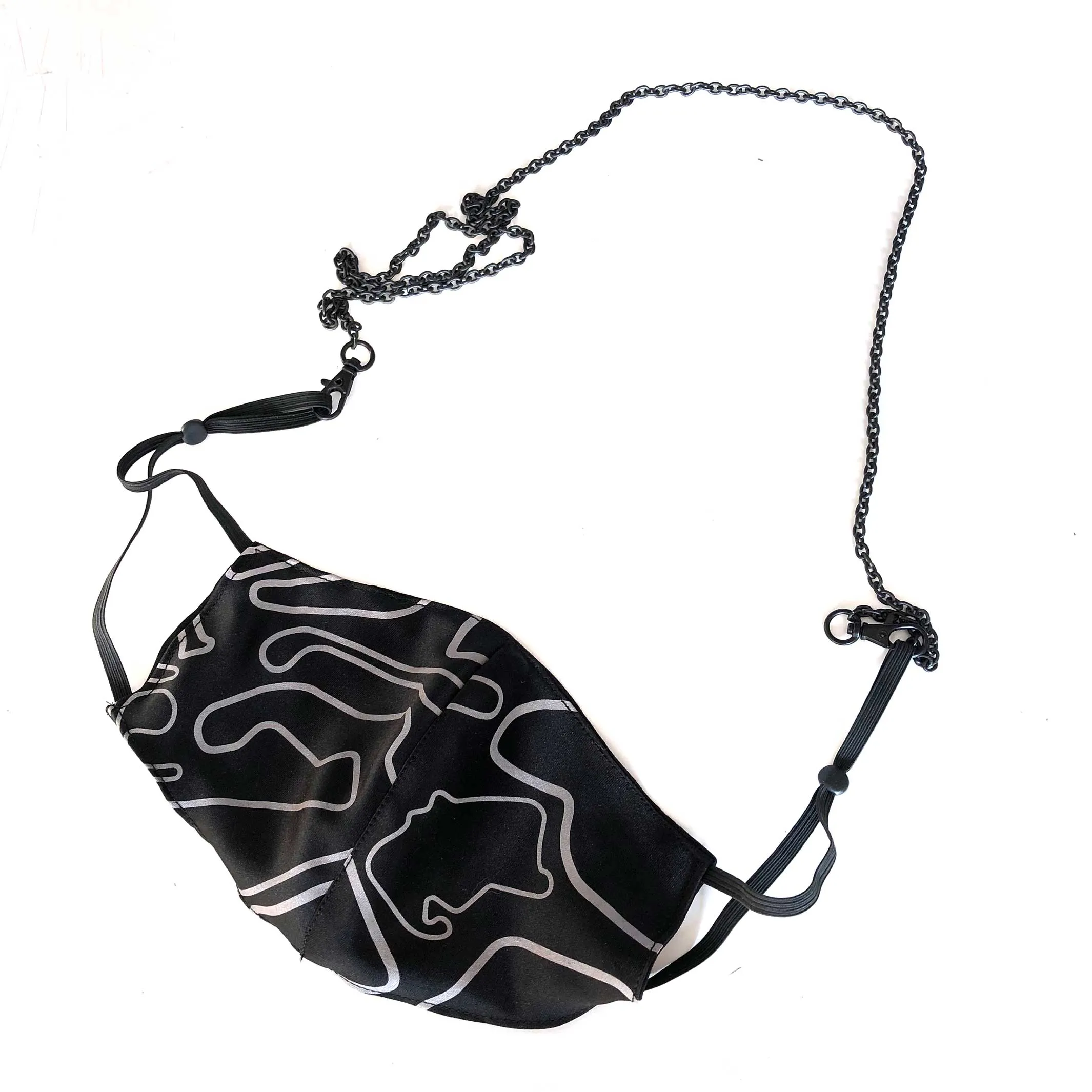 Matte Black Mask Chain, Face Mask Holder Necklace, steel mask leash
