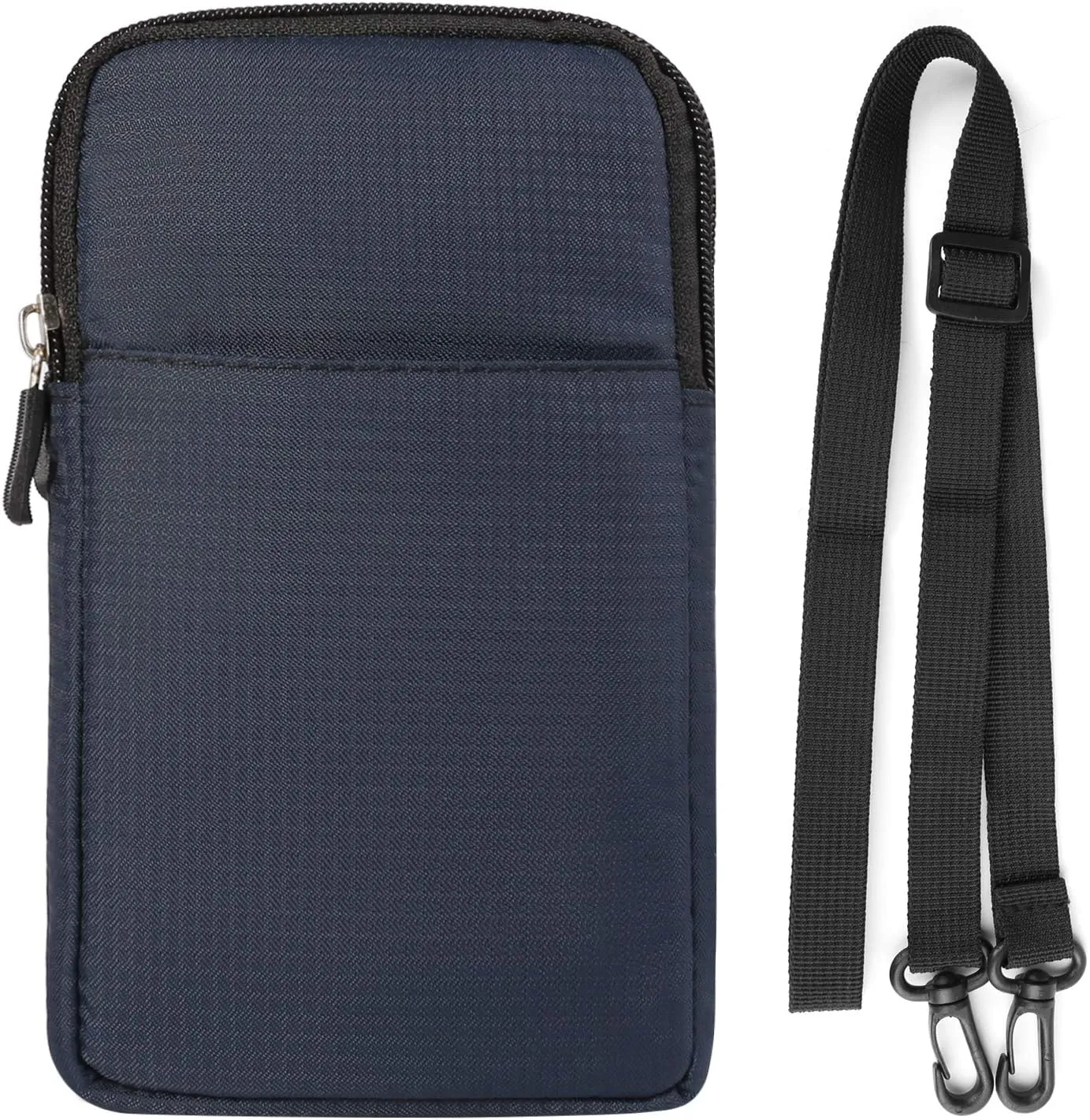 Mens Nylon Cell Phone Holster Belt Clip Pouch Purse Waist Bag Compatible for Apple iPhone 16 Pro Max Samsung Galaxy S24 Ultra S24  A55 A54 A35 A25 A15 Google Pixel 9 Pro OnePlus 12 Open (Blue)