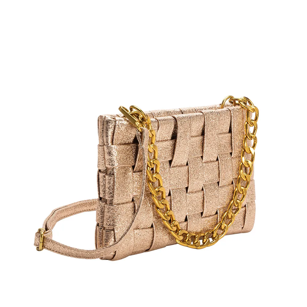 Mimie Gold Woven Crossbody Bag - FINAL SALE