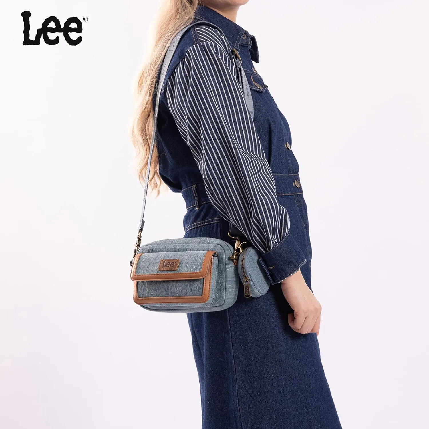 Montana West x Lee Denim Small Crossbody Bags for Women Cute Shoulder Handbag with Headphone Pouch