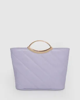 Purple Jessie Diag Quilt Clutch Bag